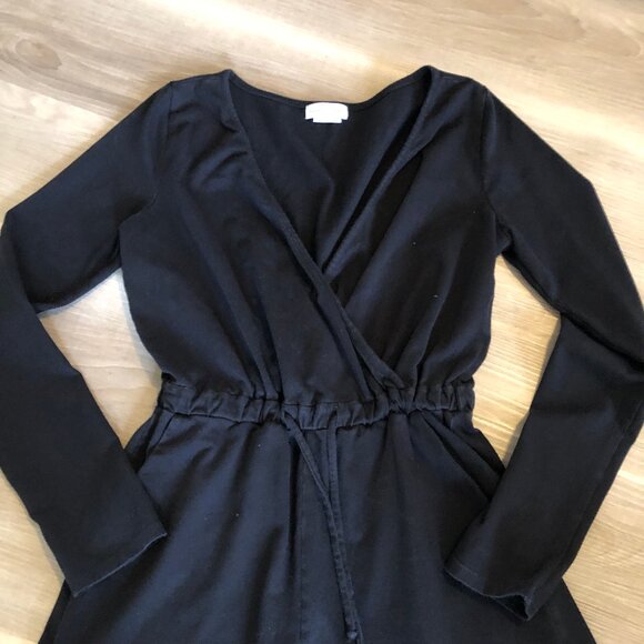 Lovers + Friends Black Long Sleeve, V Neck Romper Size Small - Picture 2 of 8